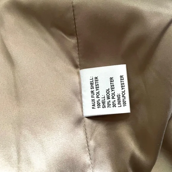 NWT Luxurious PENNY LANE Wool Coat Faux Fur Trim - Picture 14 of 14